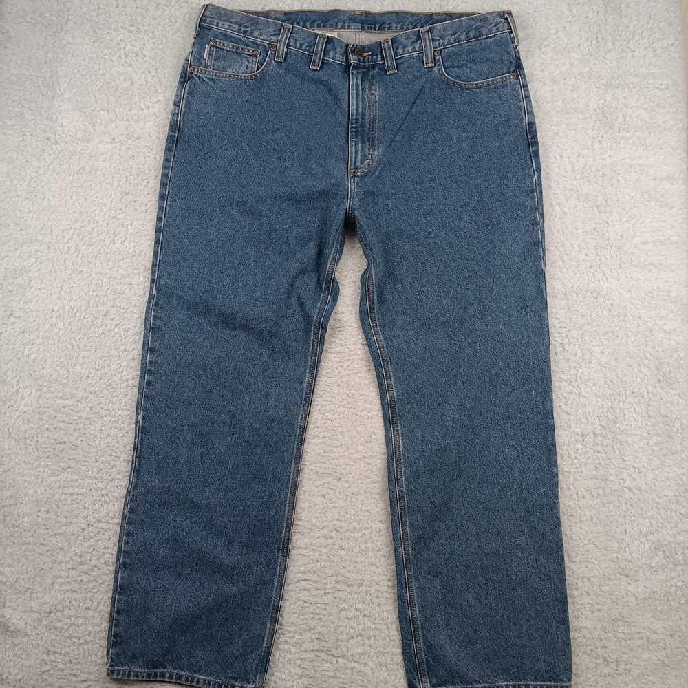 Carhartt Loose Fit Jeans Mens 44x32 Blue Medium Wash 100066-484 Denim